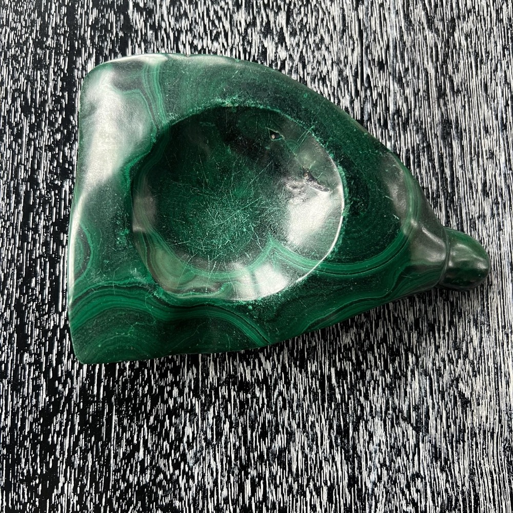 Vintage Malachite Ashtray / Catchall‎